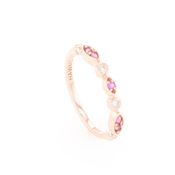 Pink Sapphire Simply Vintage Wedding Band