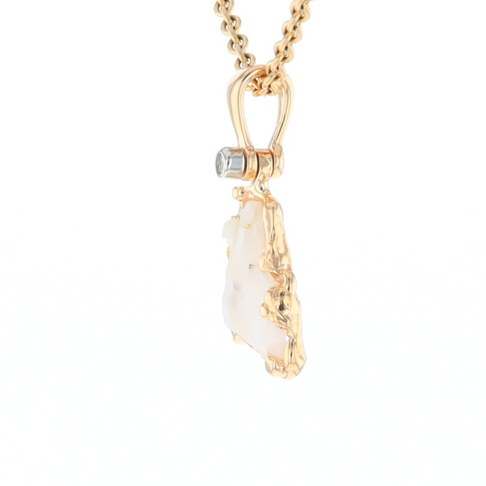 Rough Gold Quartz Freeform Pendant