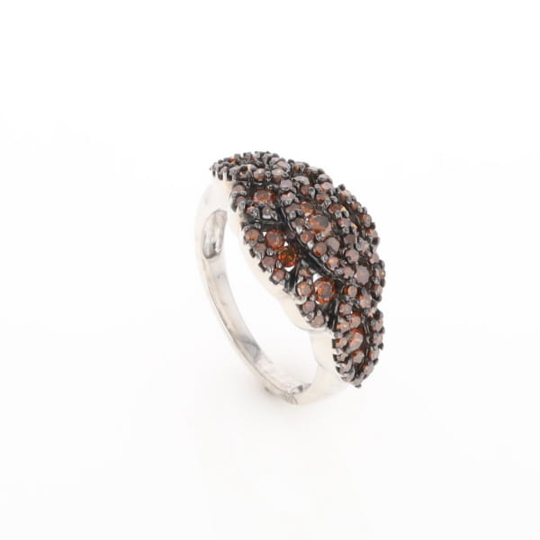 Knot Cluster Orange Diamond Ring