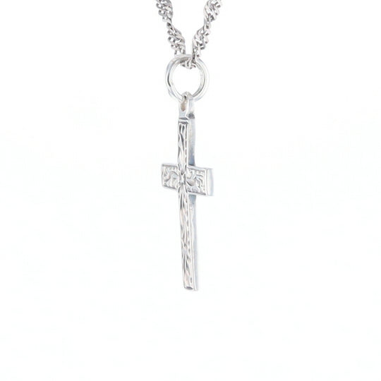 Floral Vine Cross Pendant