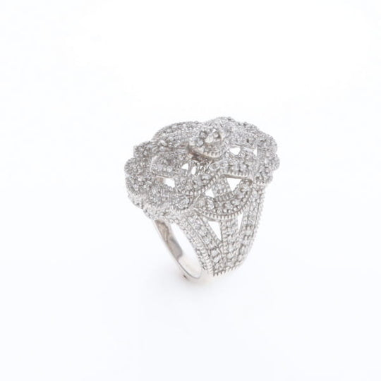Floral Filigree Design Diamond Ring