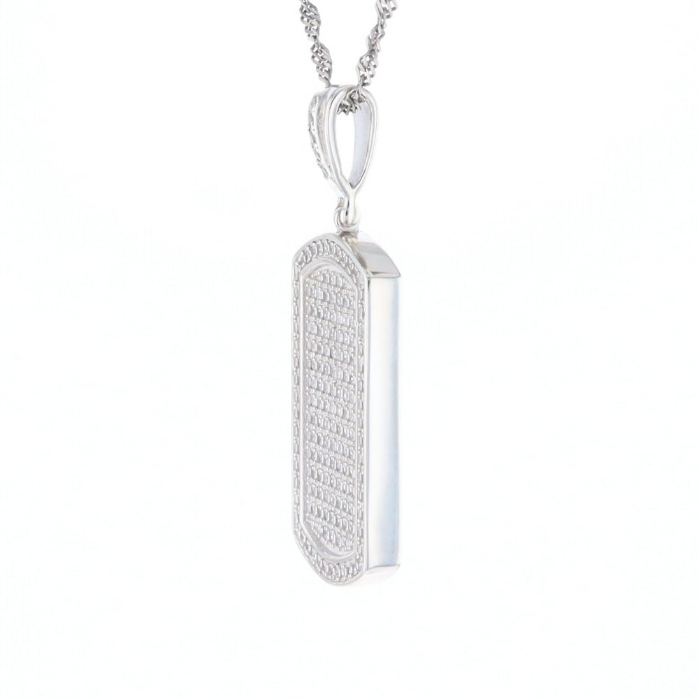 Cubic Zirconia Dog Tag Pendant