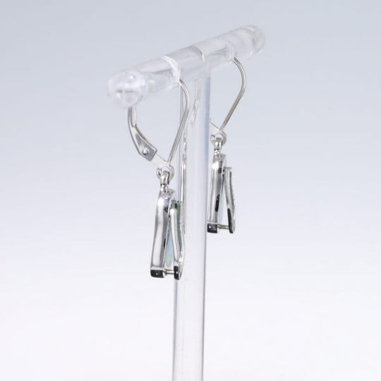 Opal Earrings Sandal Inlaid Design Lever Backs
