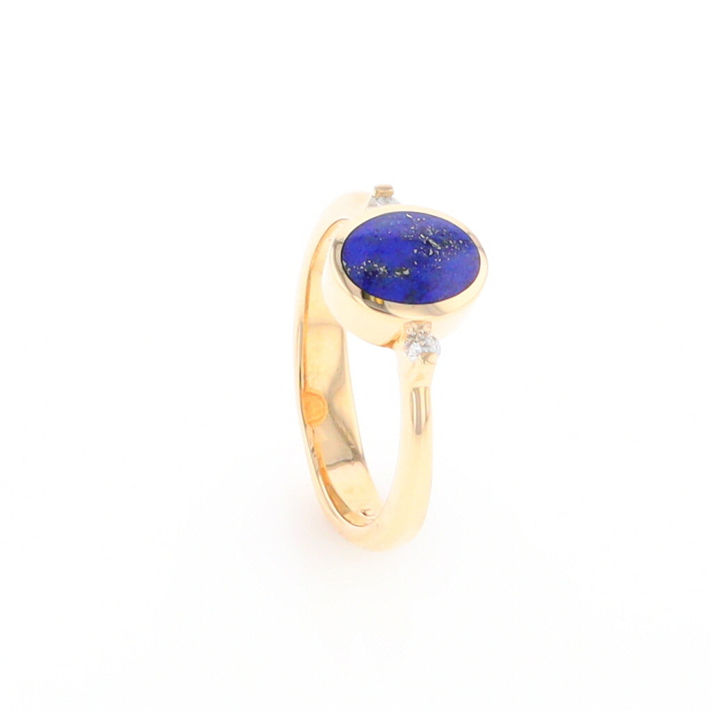 Oval Lapis Diamond Ring