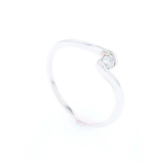 White Gold Wrap Solitaire Ring