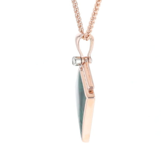 Malachite Kite Shape Inlaid Pendant with 0.19ctw Diamonds