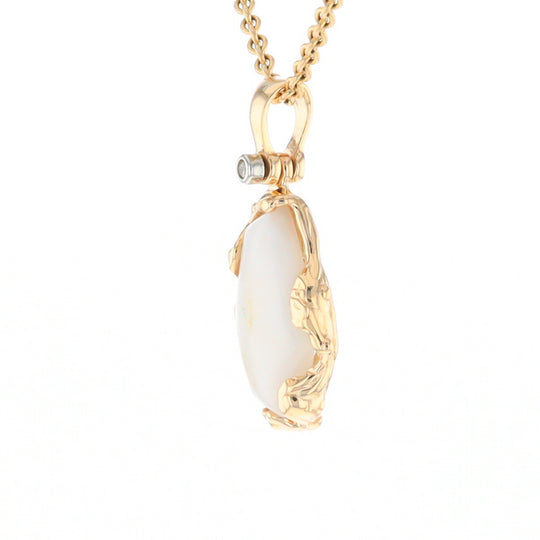 Gold Quartz Freeform Pendant