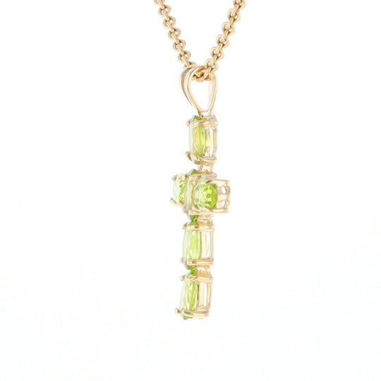 Oval Peridot Cross Pendant