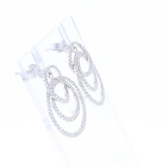 Diamond Circle Dangle Earrings