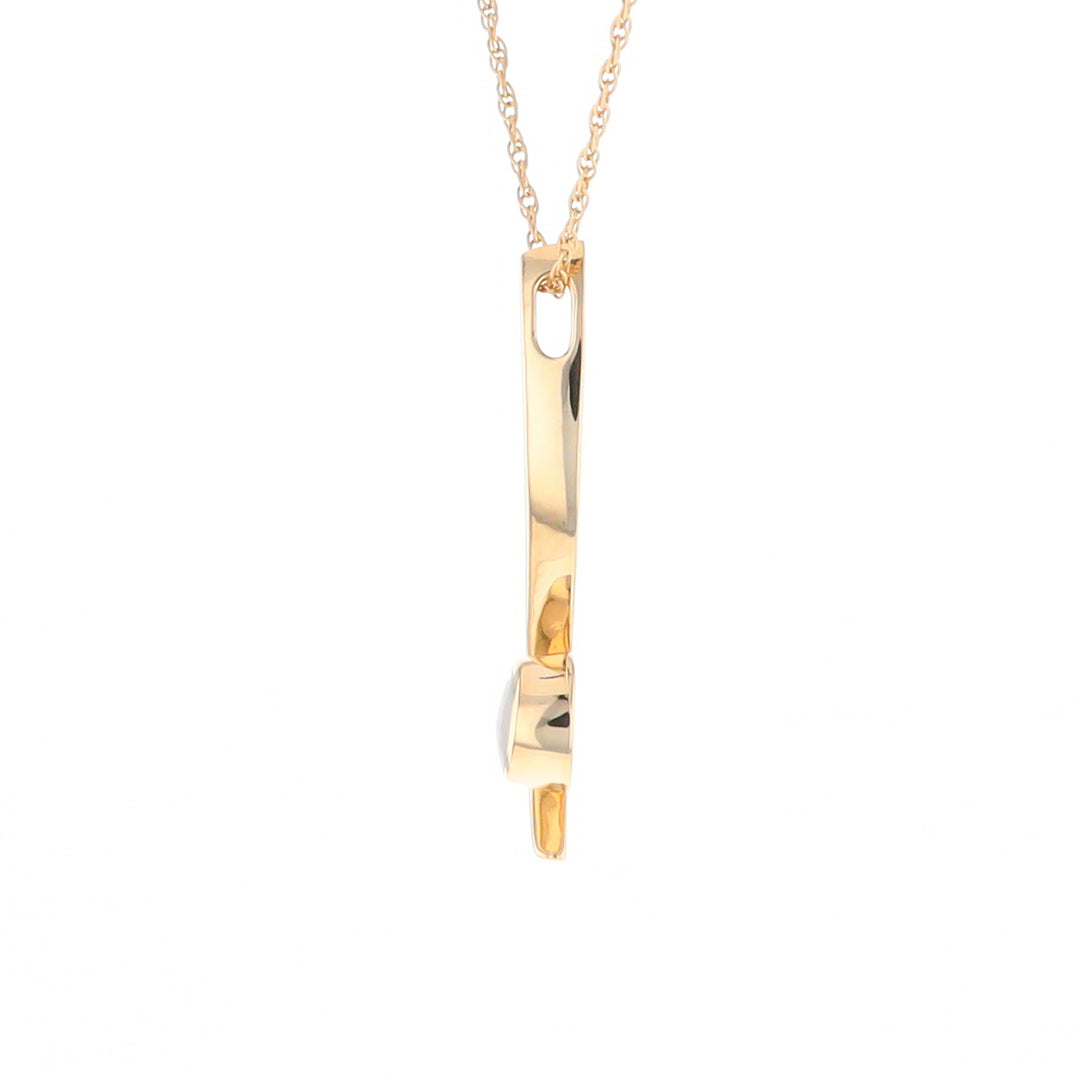 Round Inlaid Gold Quartz Curved Bar Pendant G2