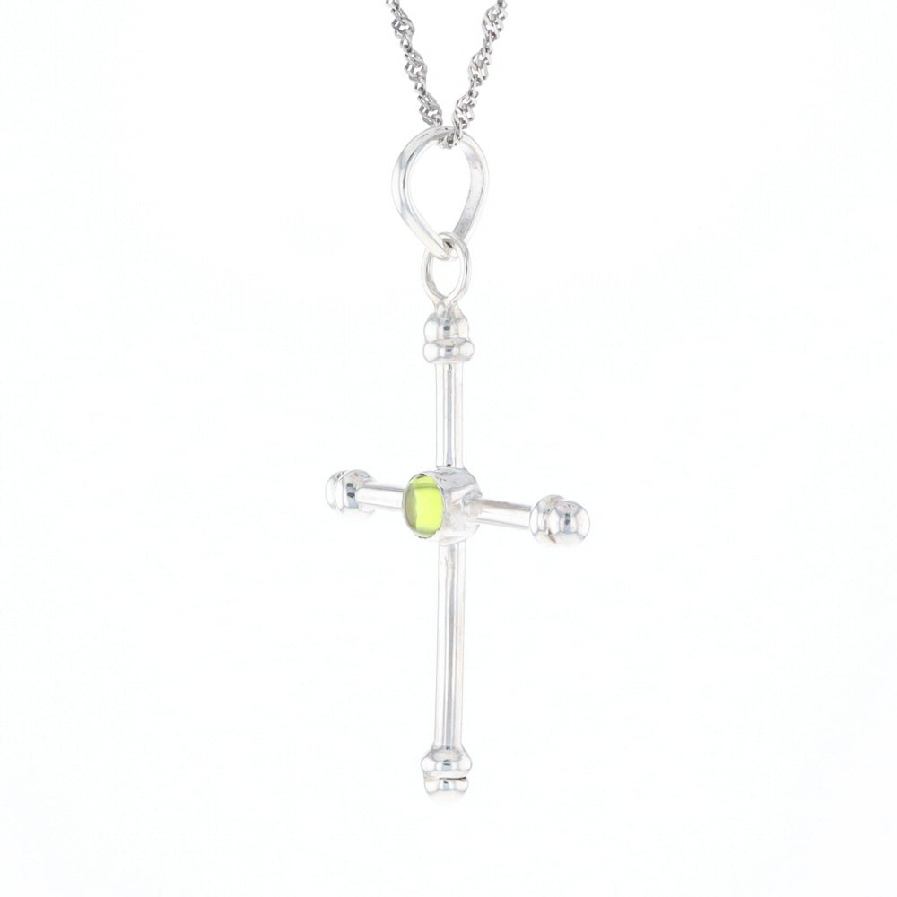 Silver Peridot Cross