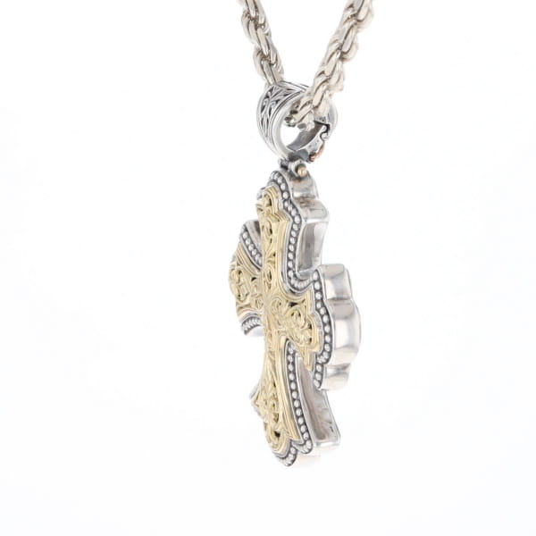 Sterling and 18K Gold Konstantino Cross Pendant