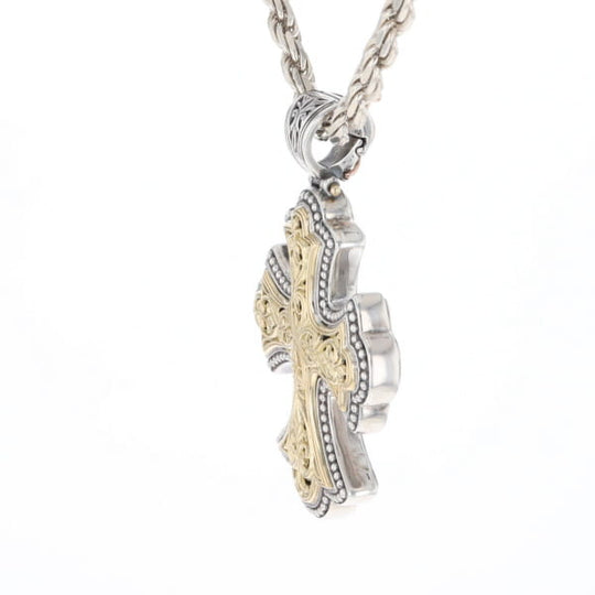 Sterling and 18K Gold Konstantino Cross Pendant