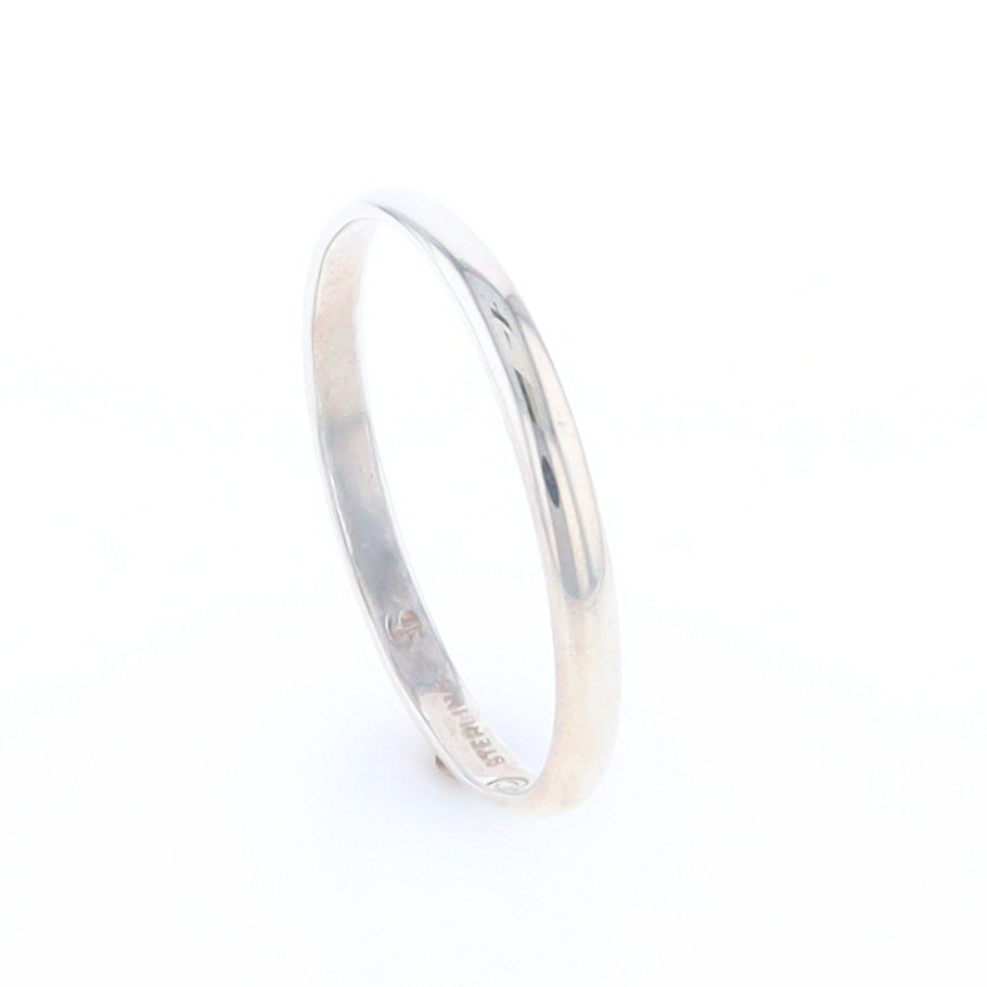 Men's Flat Silver Wedding Band