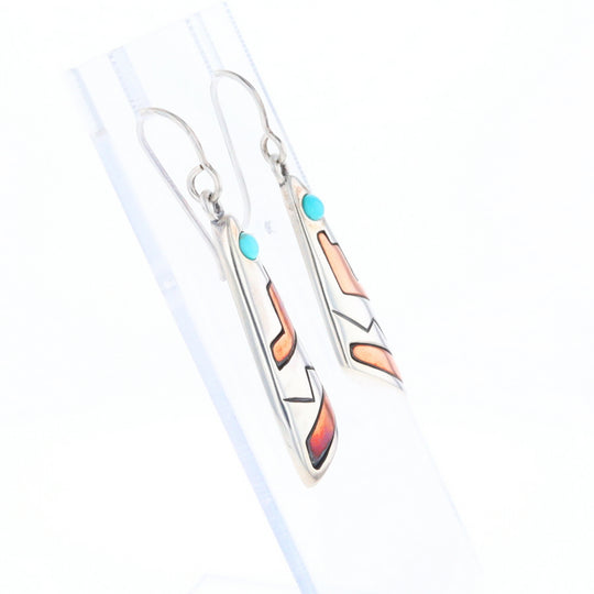 Native Triangle Turquoise Hook Earrings