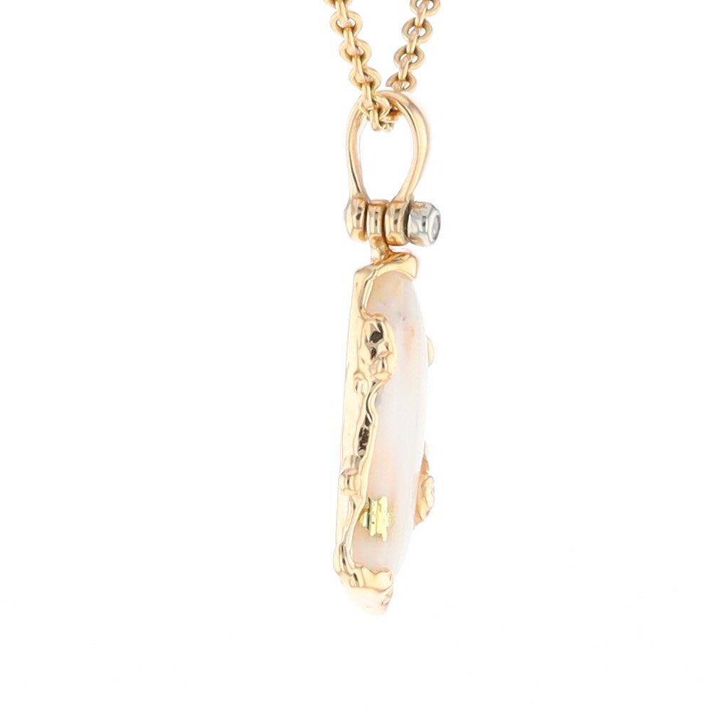 Gold Quartz Freeform Pendant (G2)