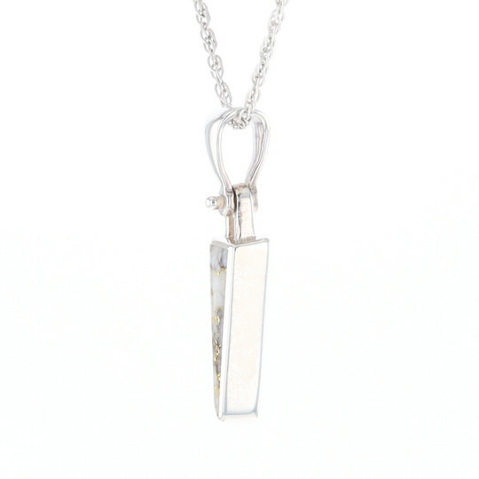 Gold Quartz Upside Down Triangle Pendant