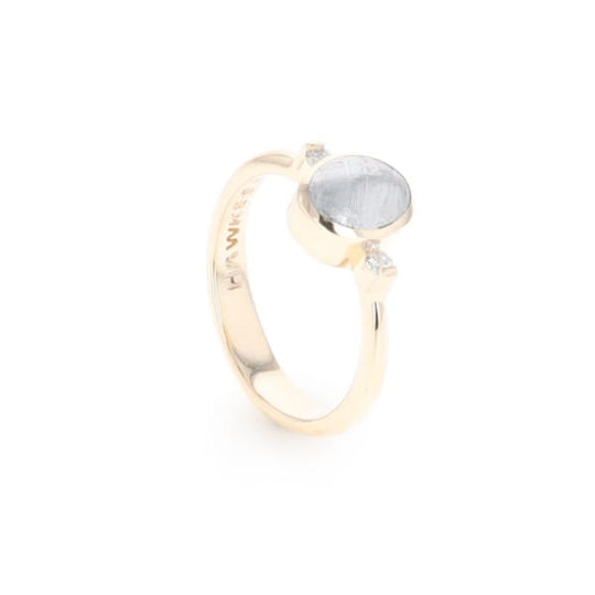 Meteorite Oval Inlay Ring