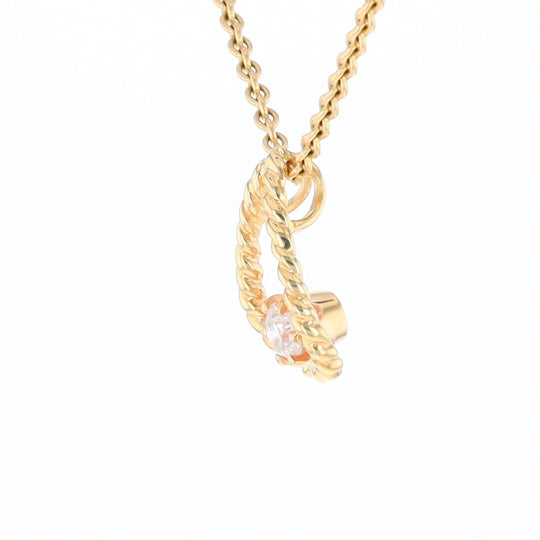 Solitaire Diamond Pear-shaped Rope Pendant