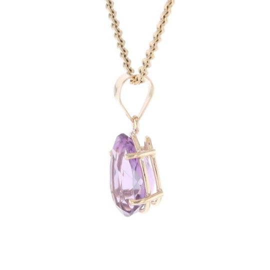 Pear Solitaire Amethyst Pendant