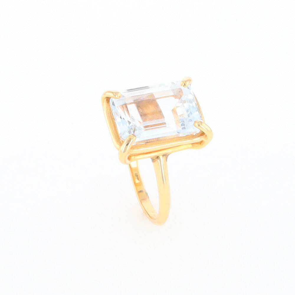 Emerald Cut Blue Topaz Ring