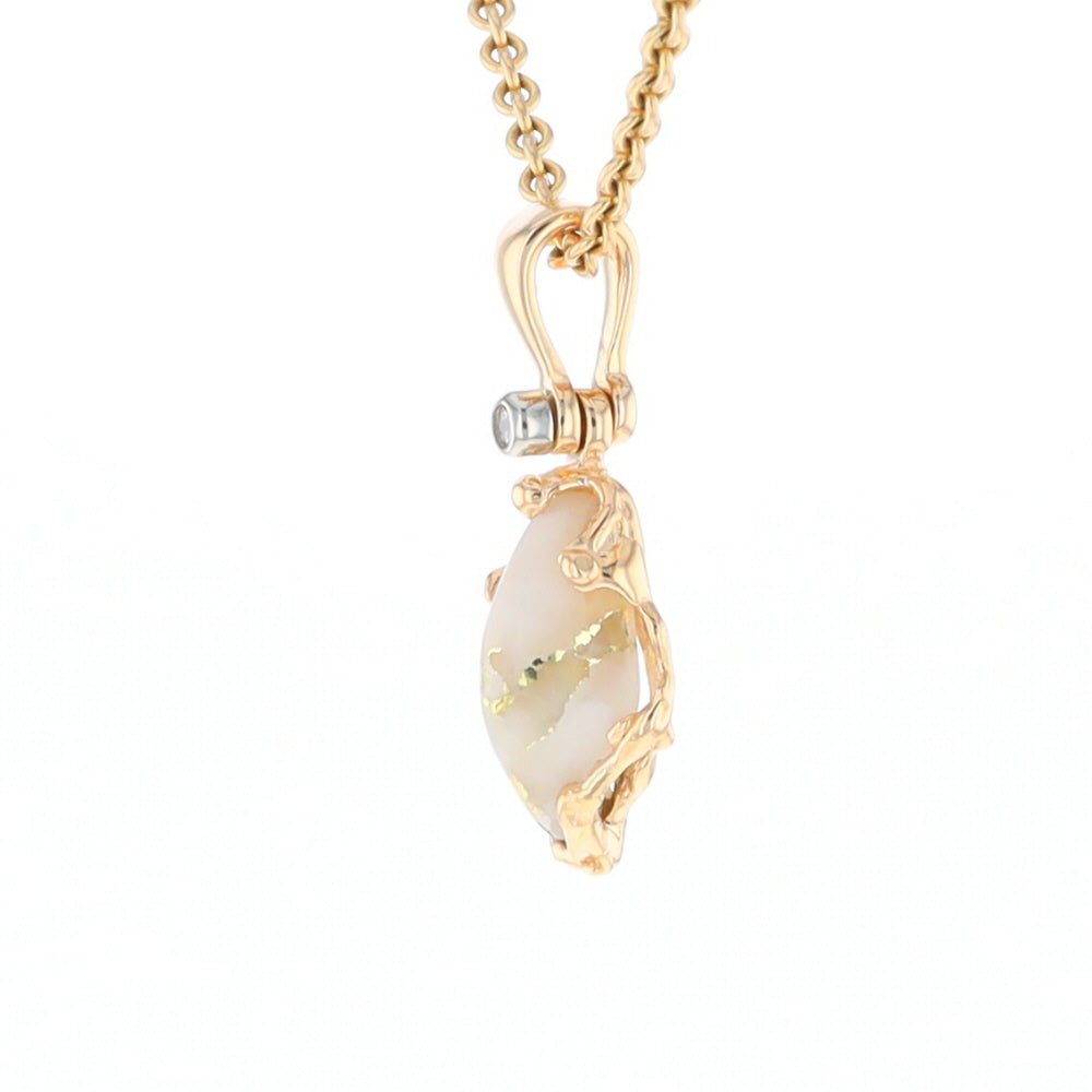 Gold Quartz Free Form Pendant