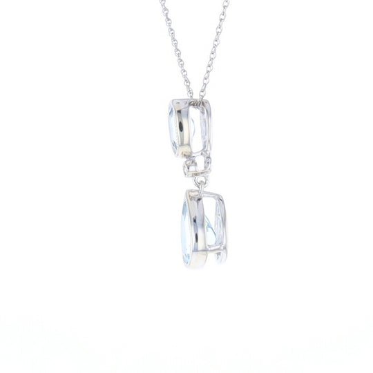 Oval and Pear-Shaped Aquamarine Pendant