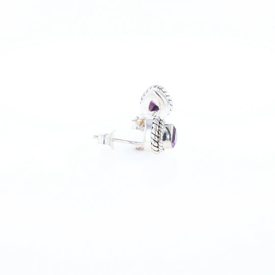 Native Amethyst Pear Stud Earrings