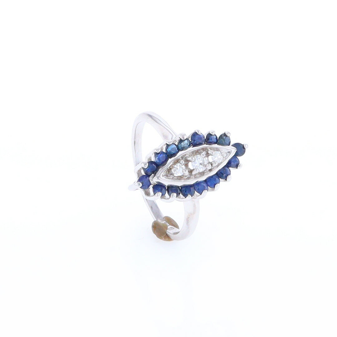 Marquise Cluster Sapphire Ring