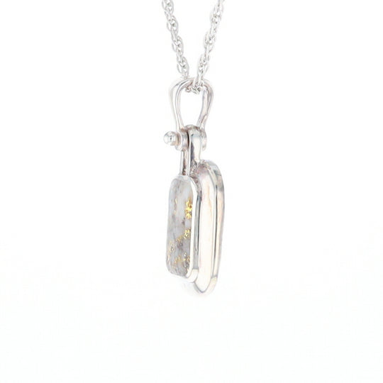 Gold Quartz Rounded Rectangle Pendant