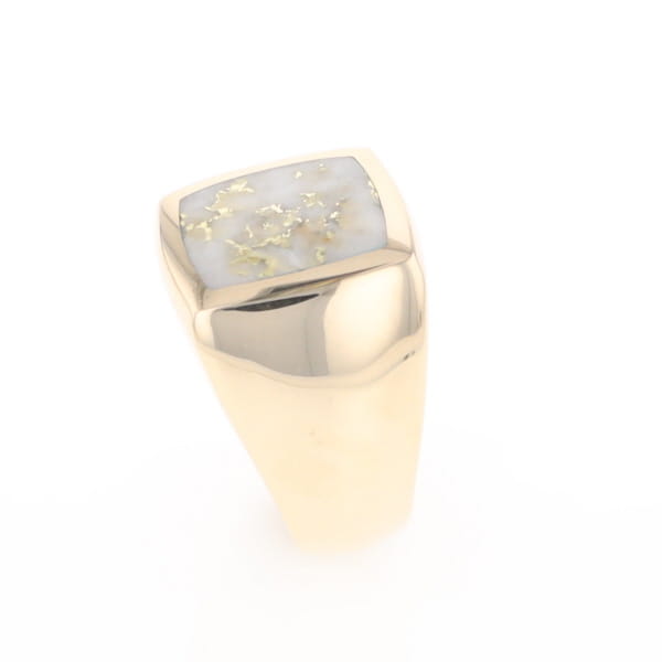 Natural Gold Quartz Men's Ring