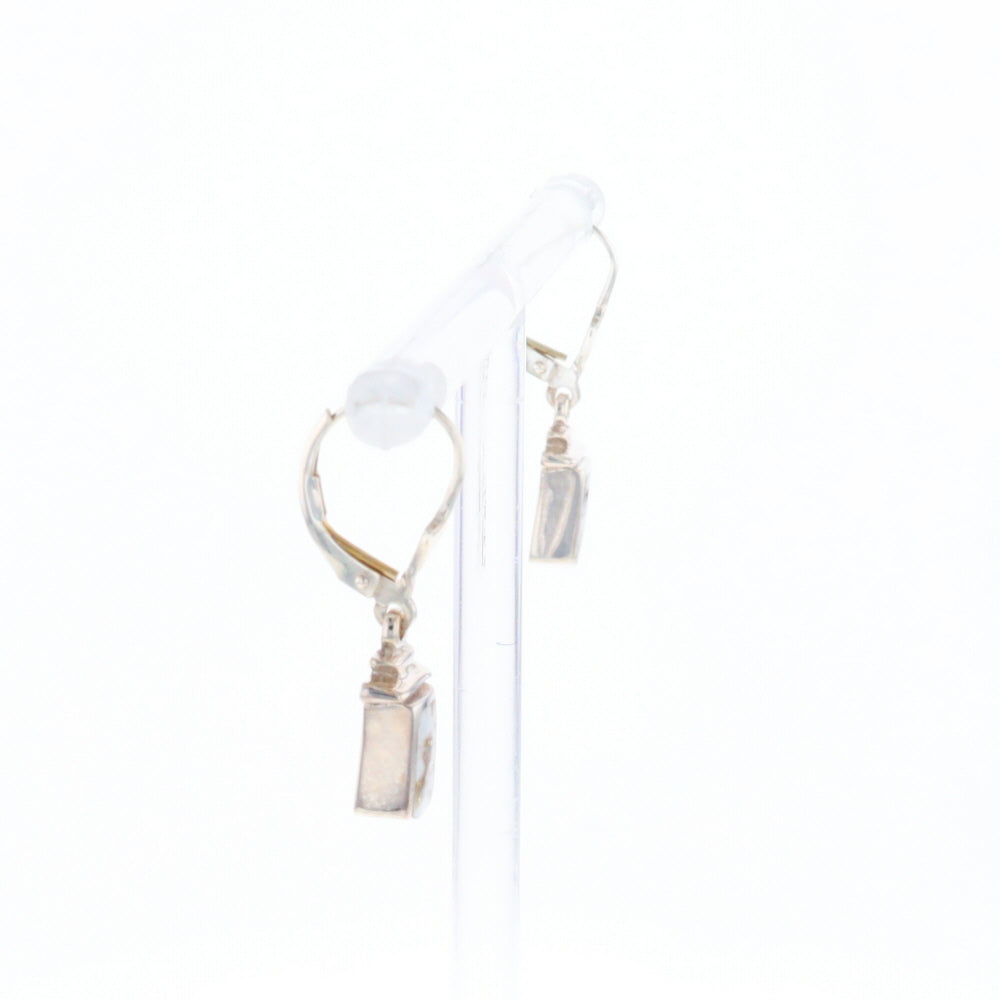 Sterling Silver Gold Quartz Inlaid Earrings - G3