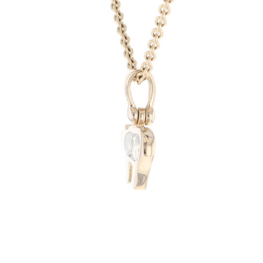 Gold Quartz Inlaid Polar Bear Pendant