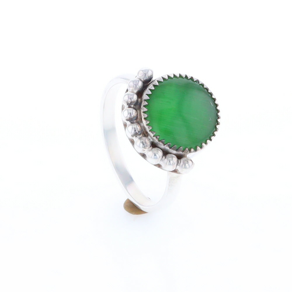 Green Glass Beaded Ring