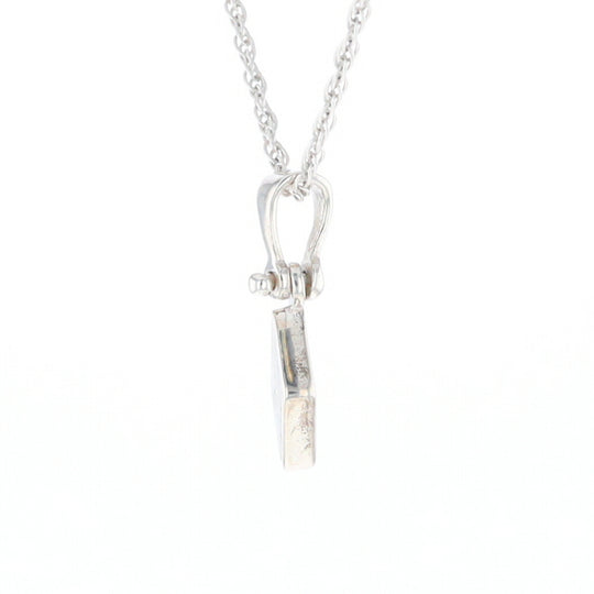 Sterling Silver Gold Quartz Inlaid Diamond Pendant - G3