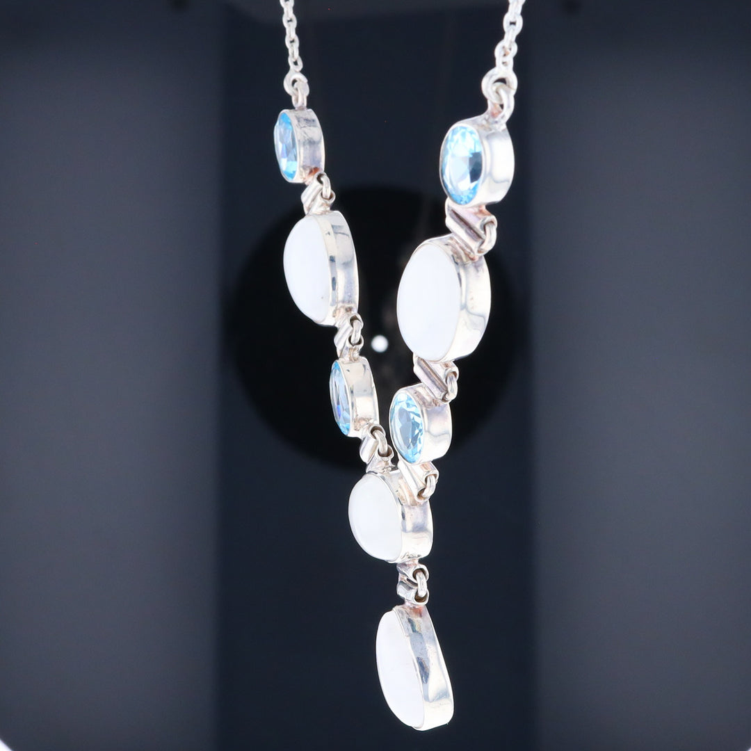 Moonstone & Blue Topaz Necklace