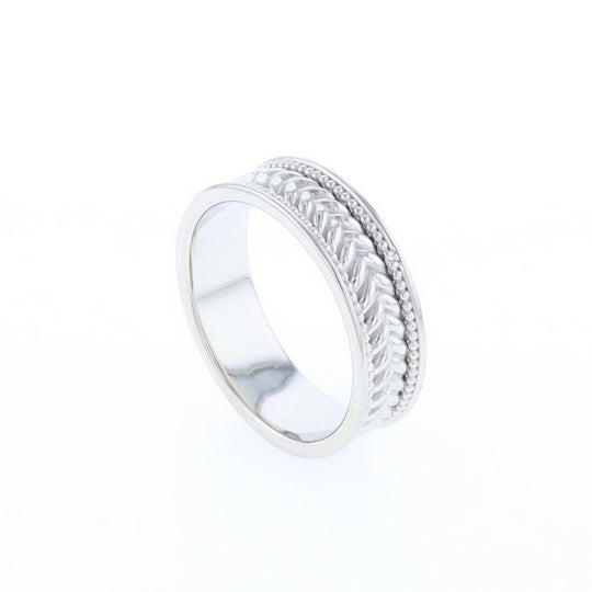 Braided White Gold Men's Ring