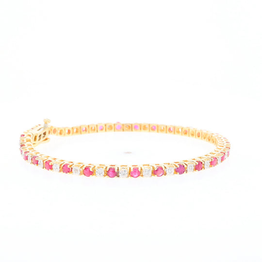 Ruby and Diamond Tennis Bracelet