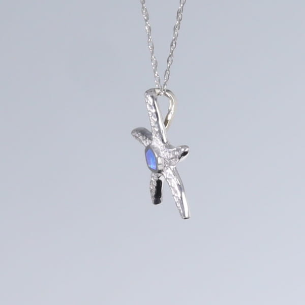 Opal Pendant Inlaid Realistic Star Fish Design