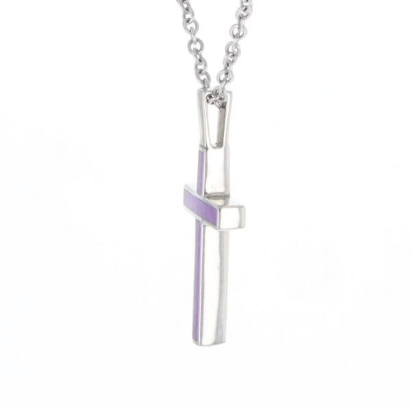 Sugilite 3 Section Inlaid Cross Pendant