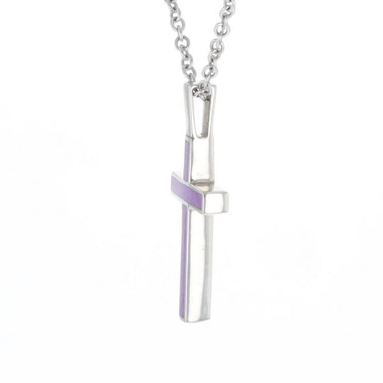 Sugilite 3 Section Inlaid Cross Pendant