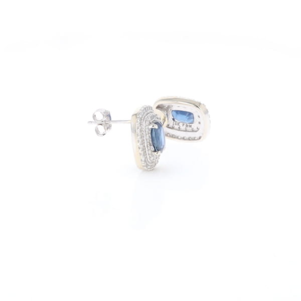 Double Halo Sapphire Earrings