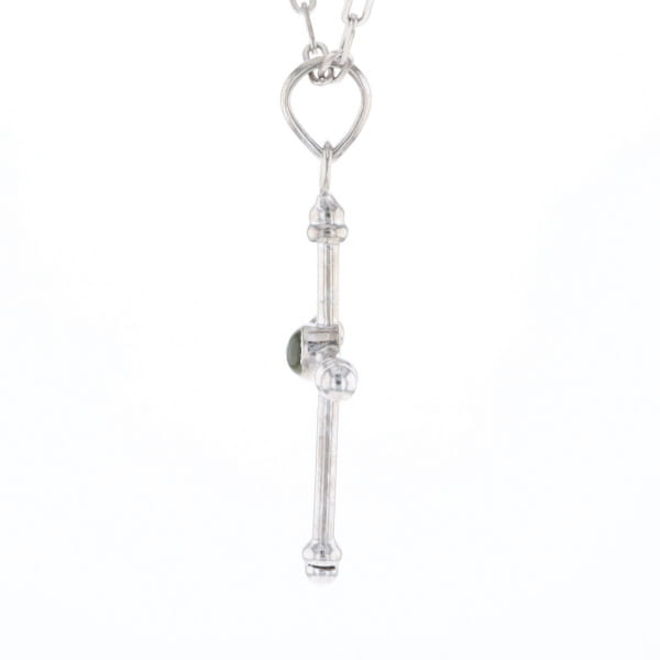 Silver Peridot Cross