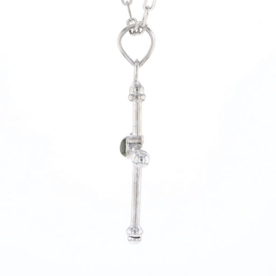 Silver Peridot Cross