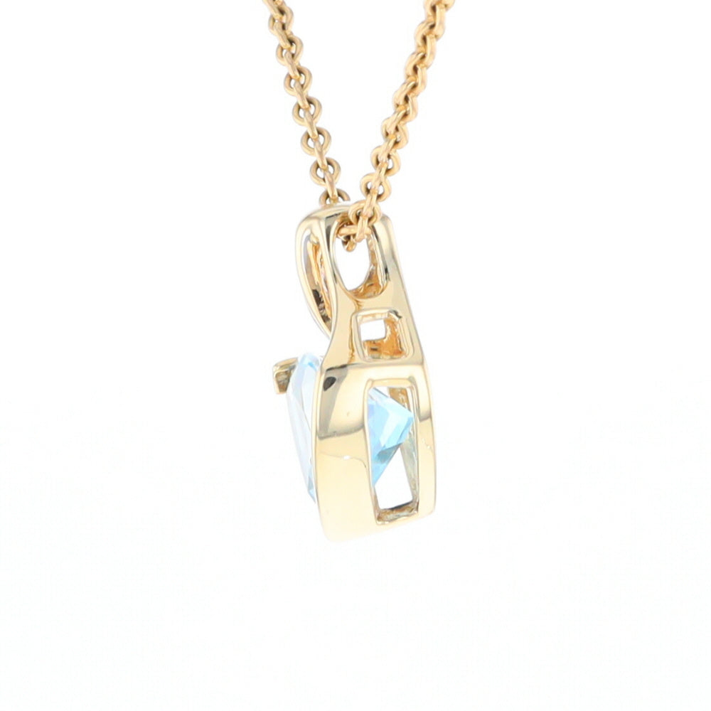 Trillion Blue Topaz Diamond Pendant