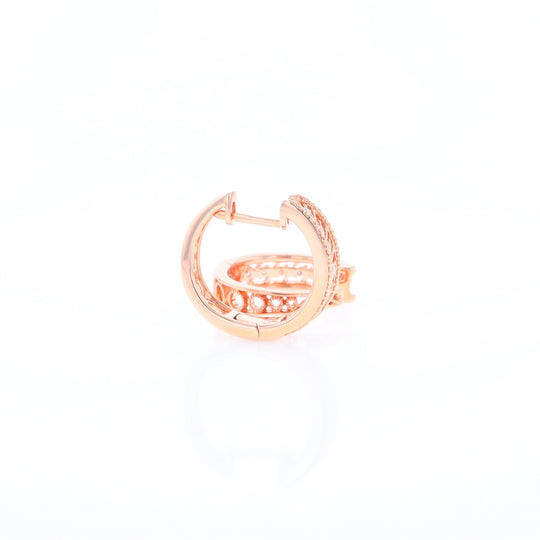 Rose Gold Diamond Hoop Earrings