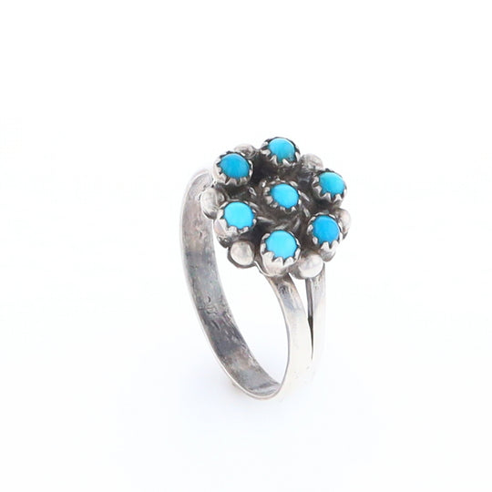 Round Turquoise Cluster Ring