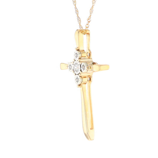 Illusion Cluster Cross Necklace