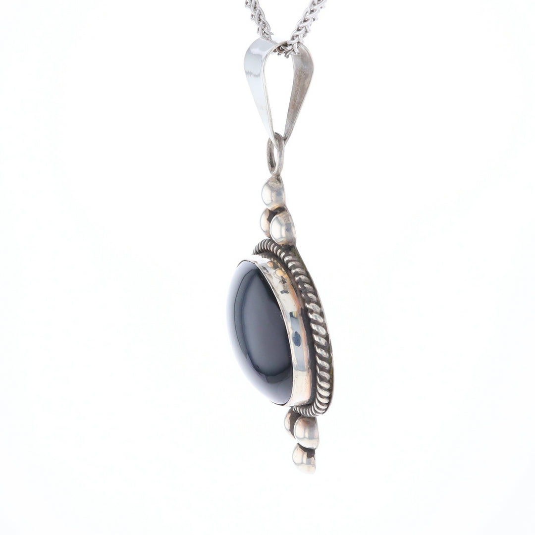 Bezel Set Onyx Beaded Pendant