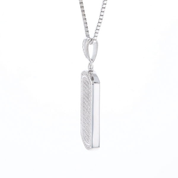 Cubic Zirconia Dog Tag Necklace